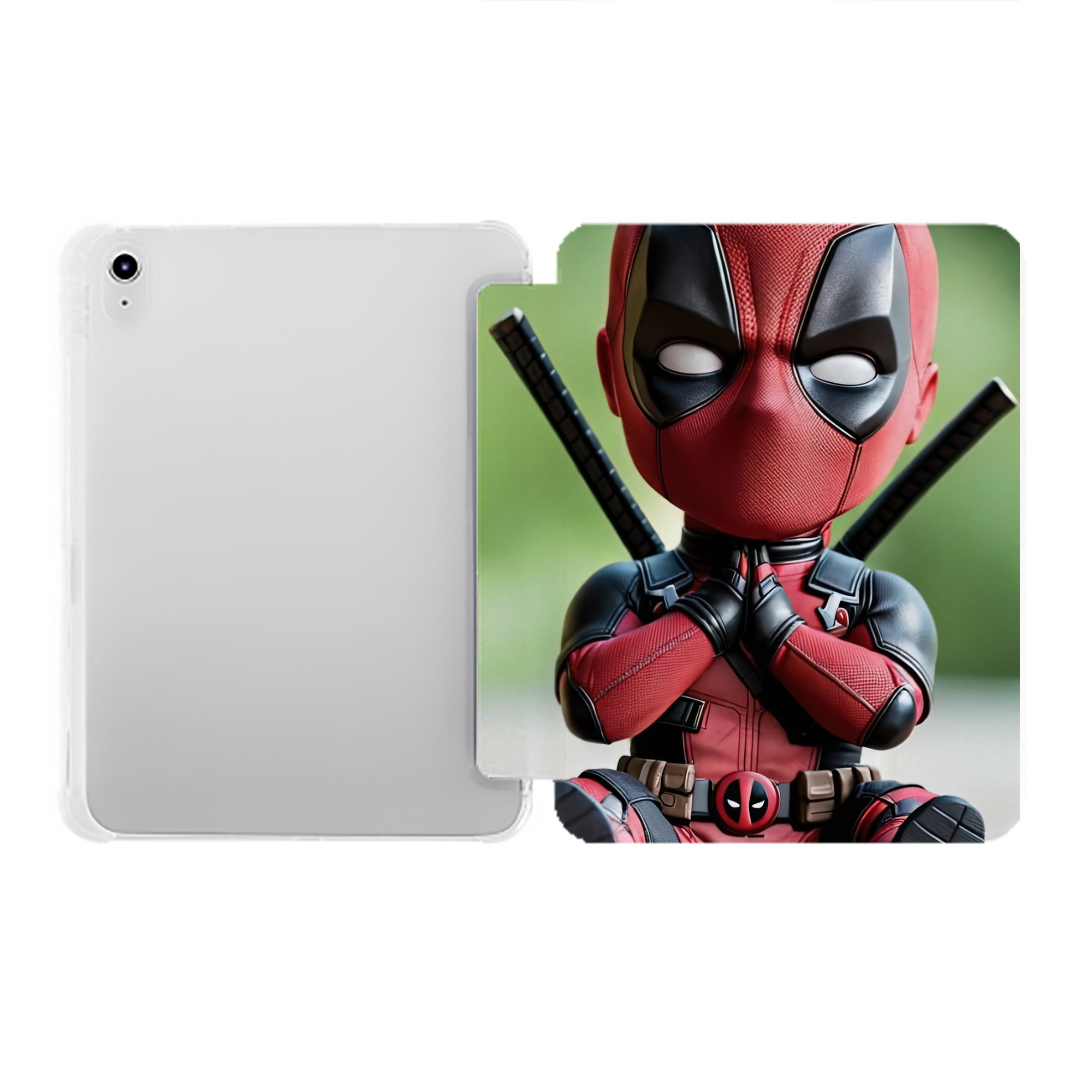 （画像用） Deadpool デッドプール IPad ケース ペン収納付き 三つ折りスタンド PUレザー×シリコン 対応機種9.5/10.5/10.9インチ